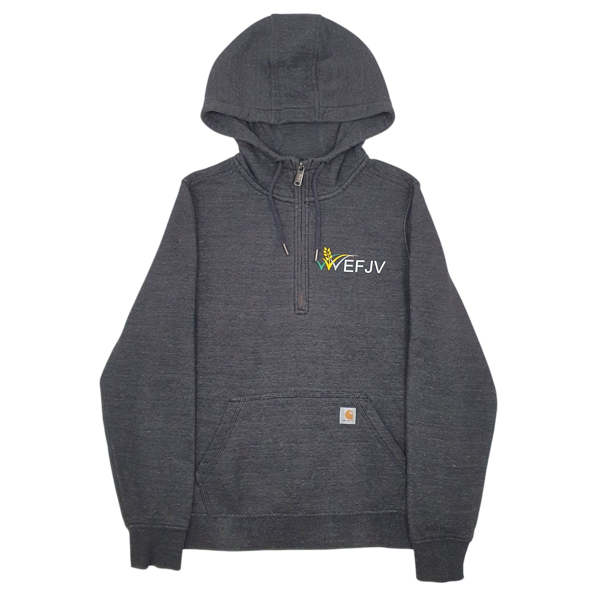 Womens Grey Carhartt Relaxed Fit Quarter Zip Jumper