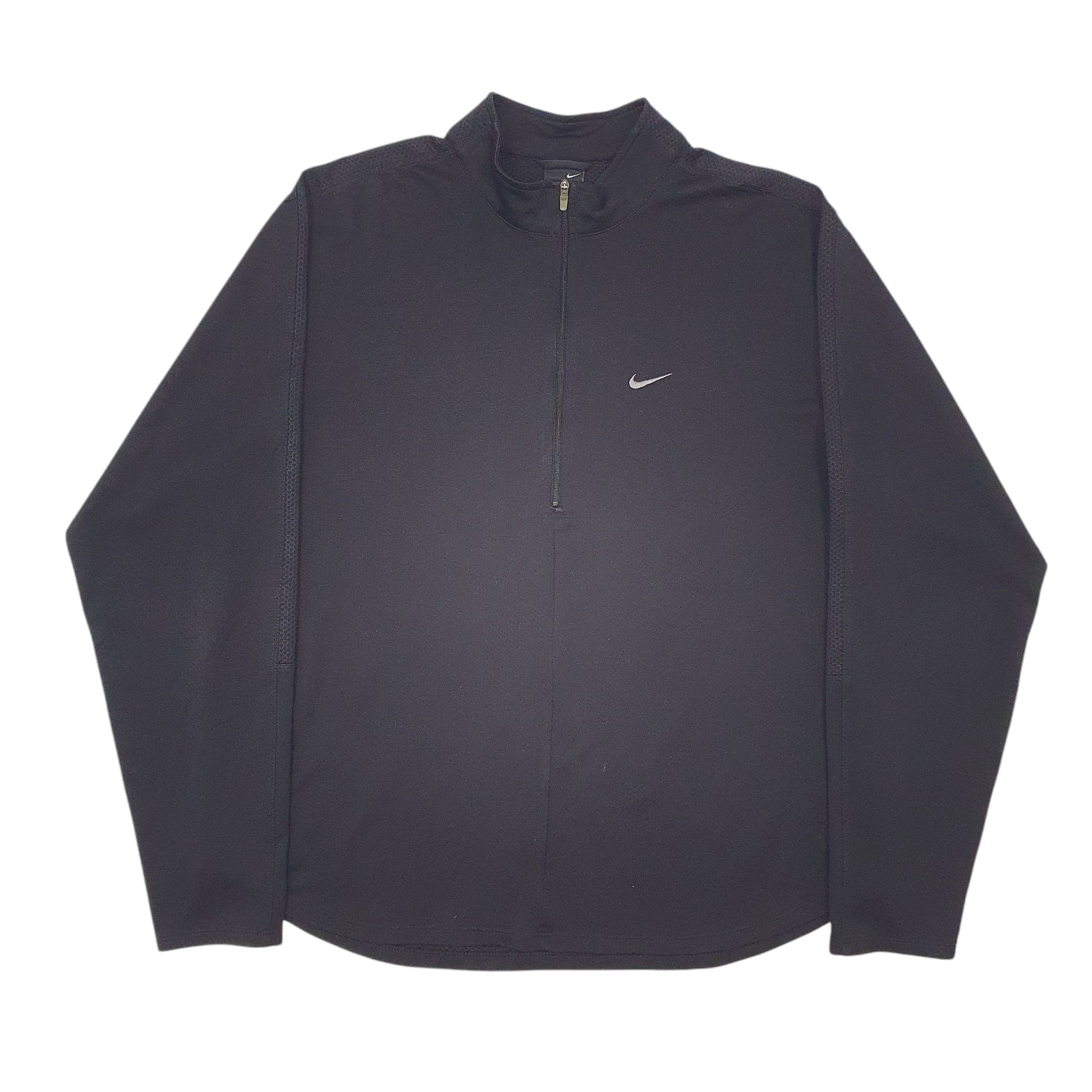 Womens Black Nike Dri-Fit Active Wear Quarter Zip Jumper
