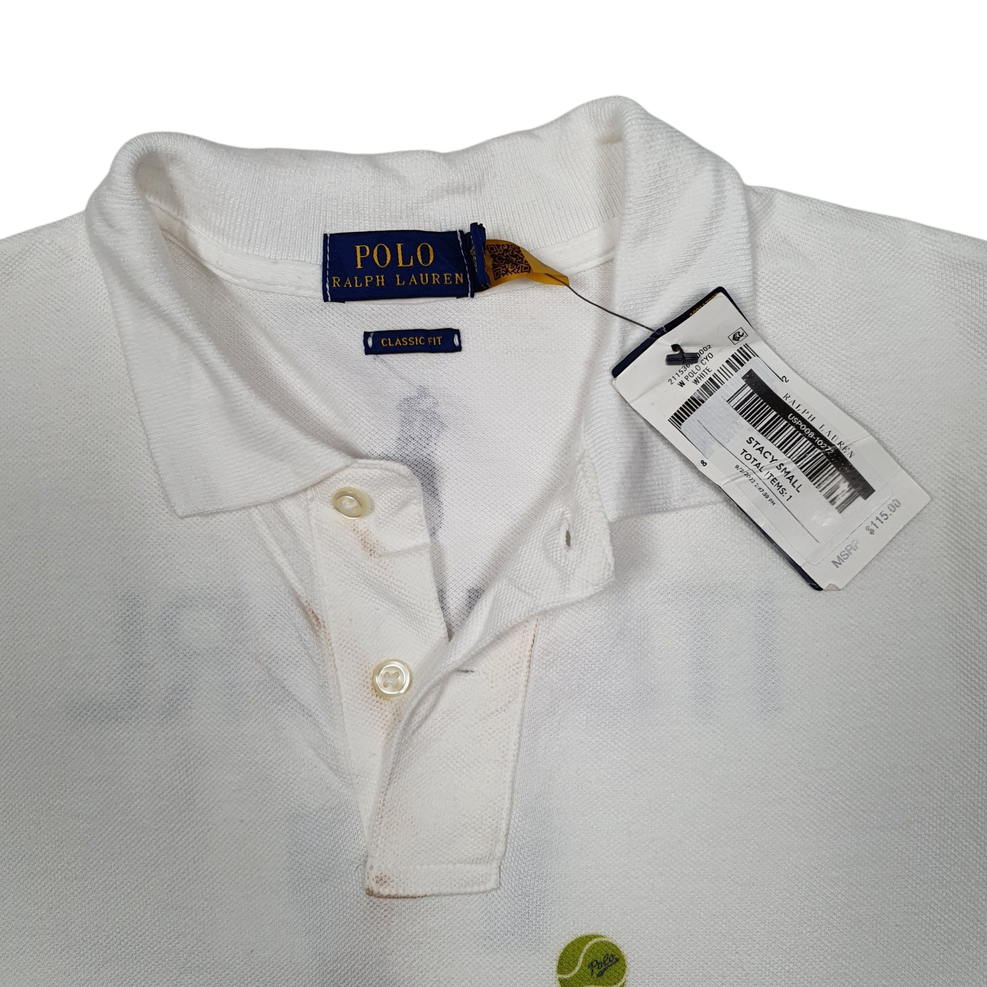 Mens White Polo Ralph Lauren Classic Fit Crewneck Polo Shirt