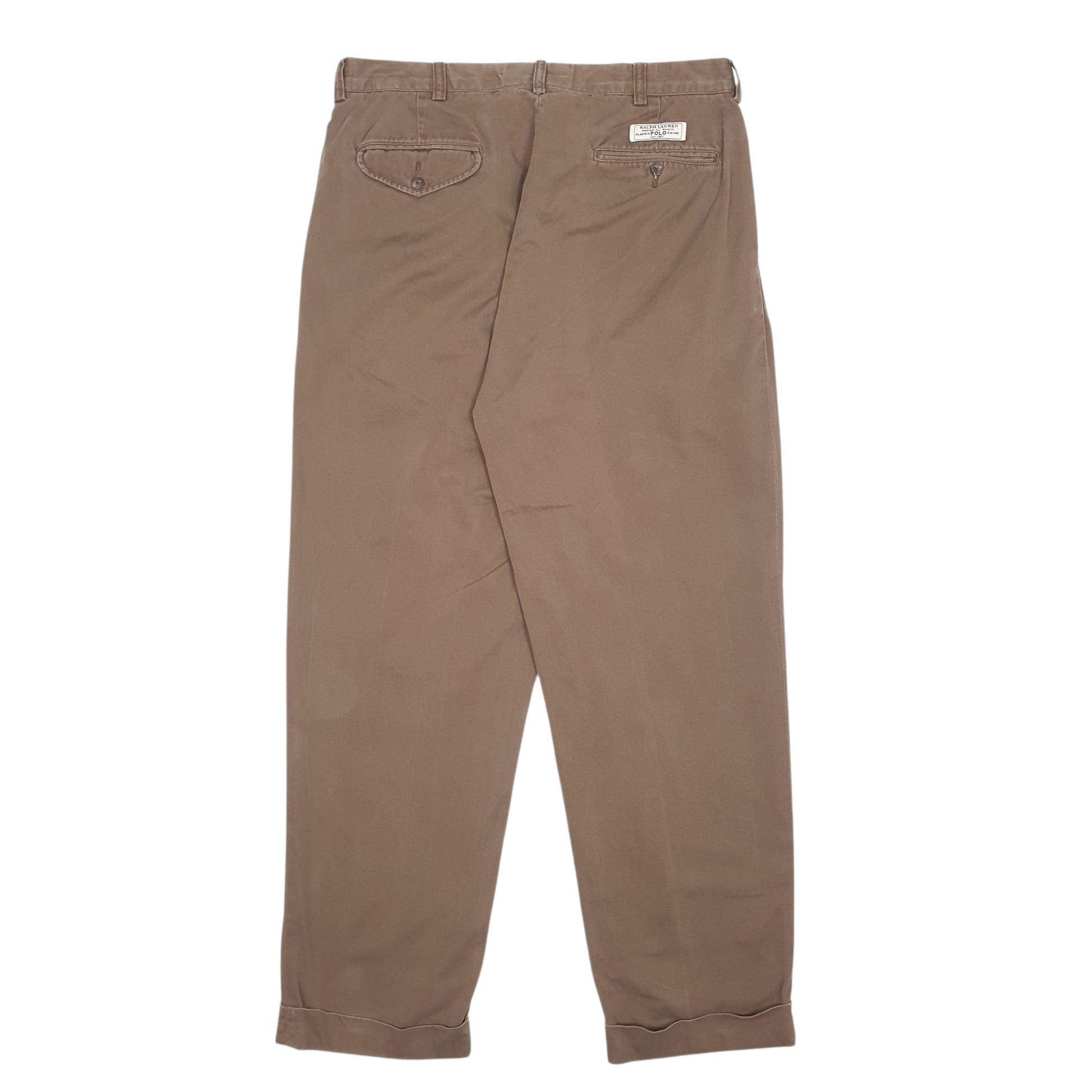 Mens Brown Polo Ralph Lauren Hammond Pant Pleated  Trousers