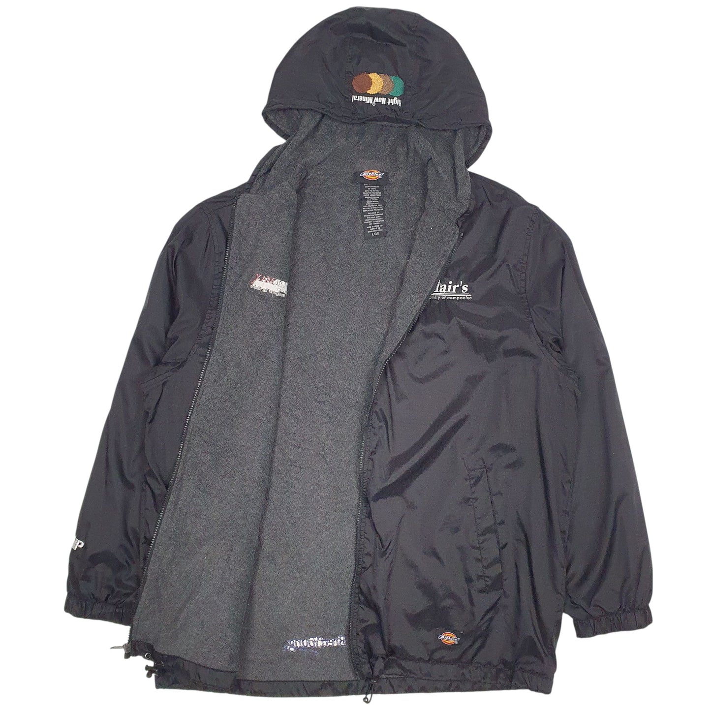 Mens Black Dickies Fleece Lined Crewneck Coat