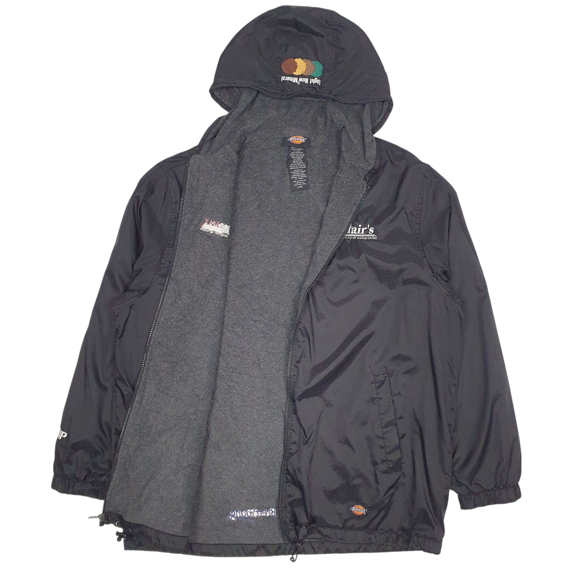 Mens Black Dickies Fleece Lined Crewneck Coat