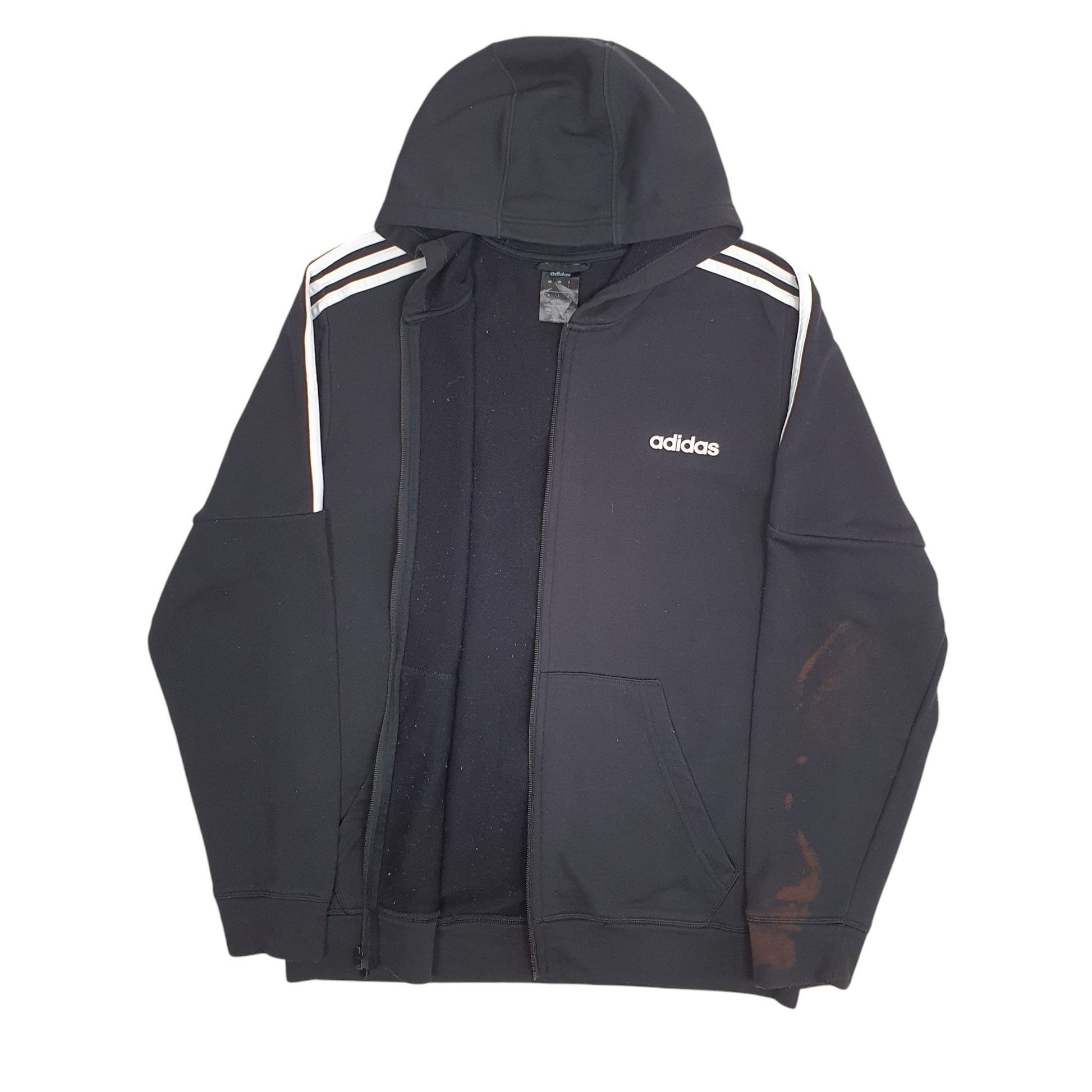 Mens Black Adidas Hoodie Full Zip Jumper