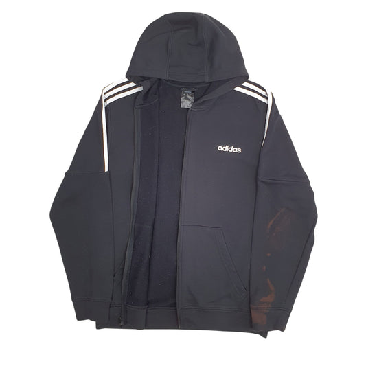 Mens Black Adidas Hoodie Full Zip Jumper
