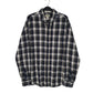 Mens Navy L.L.Bean Thick Flannel Plaid Long Sleeve Shirt