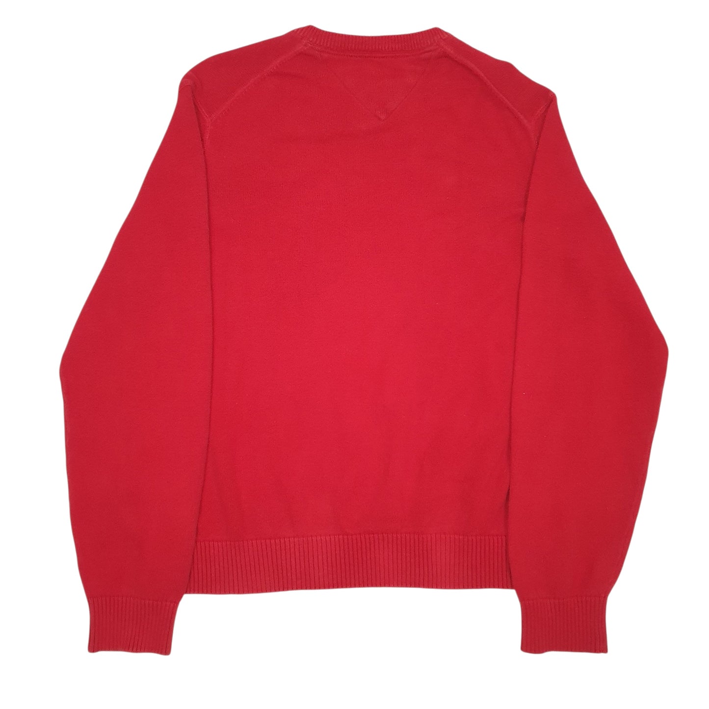 Mens Red Tommy Hilfiger  V Neck Jumper