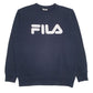 Mens Navy Fila Spellout Crewneck Jumper