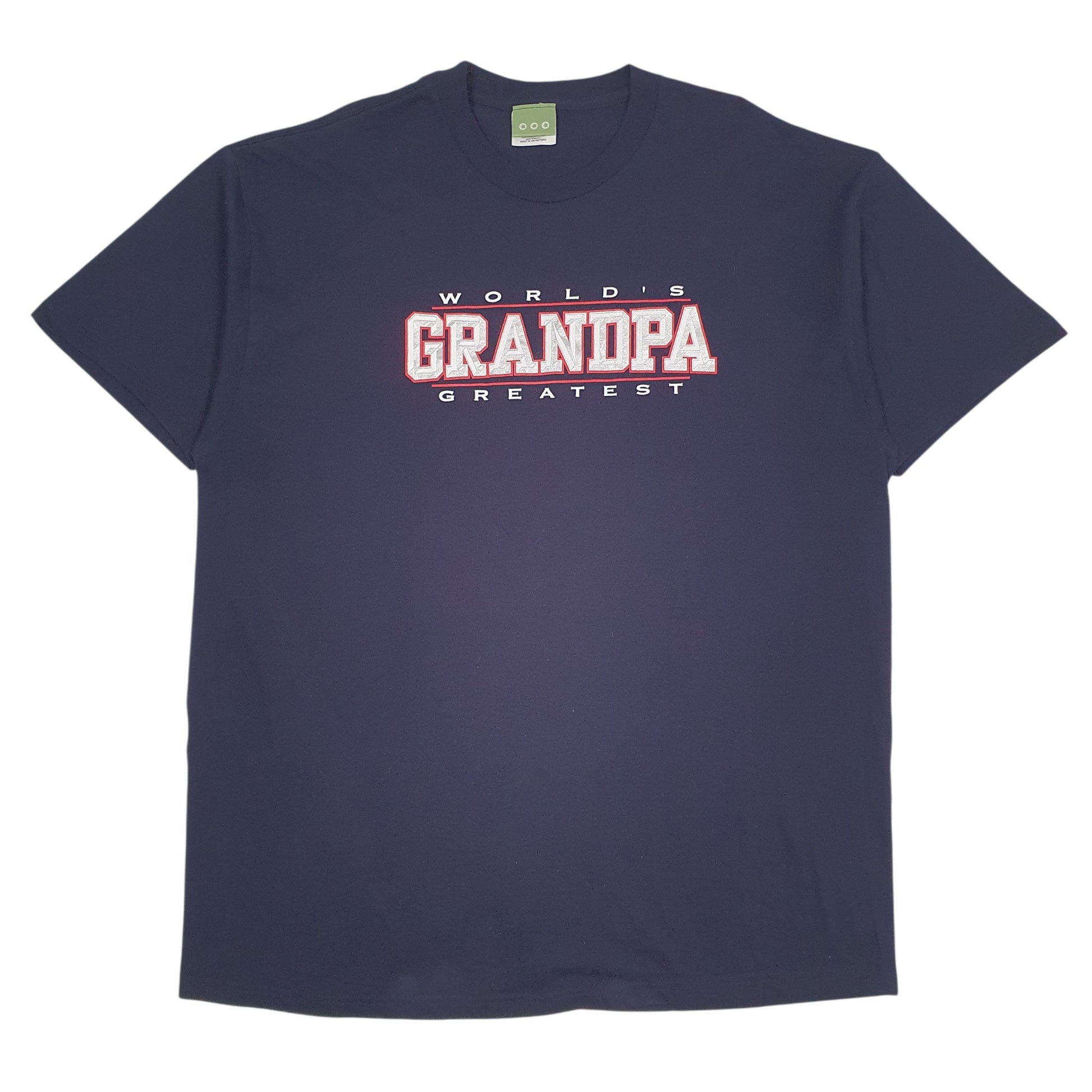 Mens Navy Unbranded Worlds Greatest Grandpa Short Sleeve T Shirt