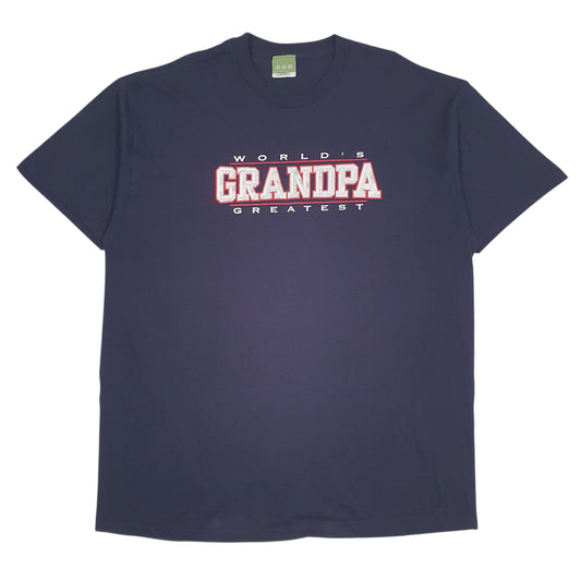 Mens Navy Unbranded Worlds Greatest Grandpa Short Sleeve T Shirt