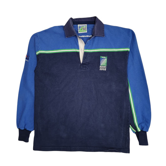 Mens Navy Barbarian Rugby World Cup 2003 Australia Long Sleeve Polo Shirt