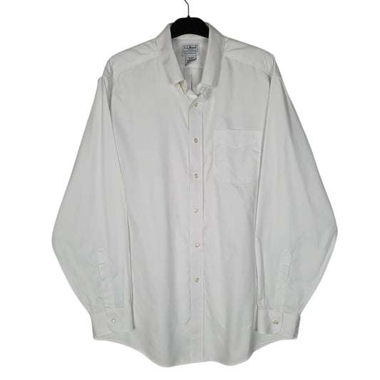 Mens White L.L.Bean  Long Sleeve Shirt