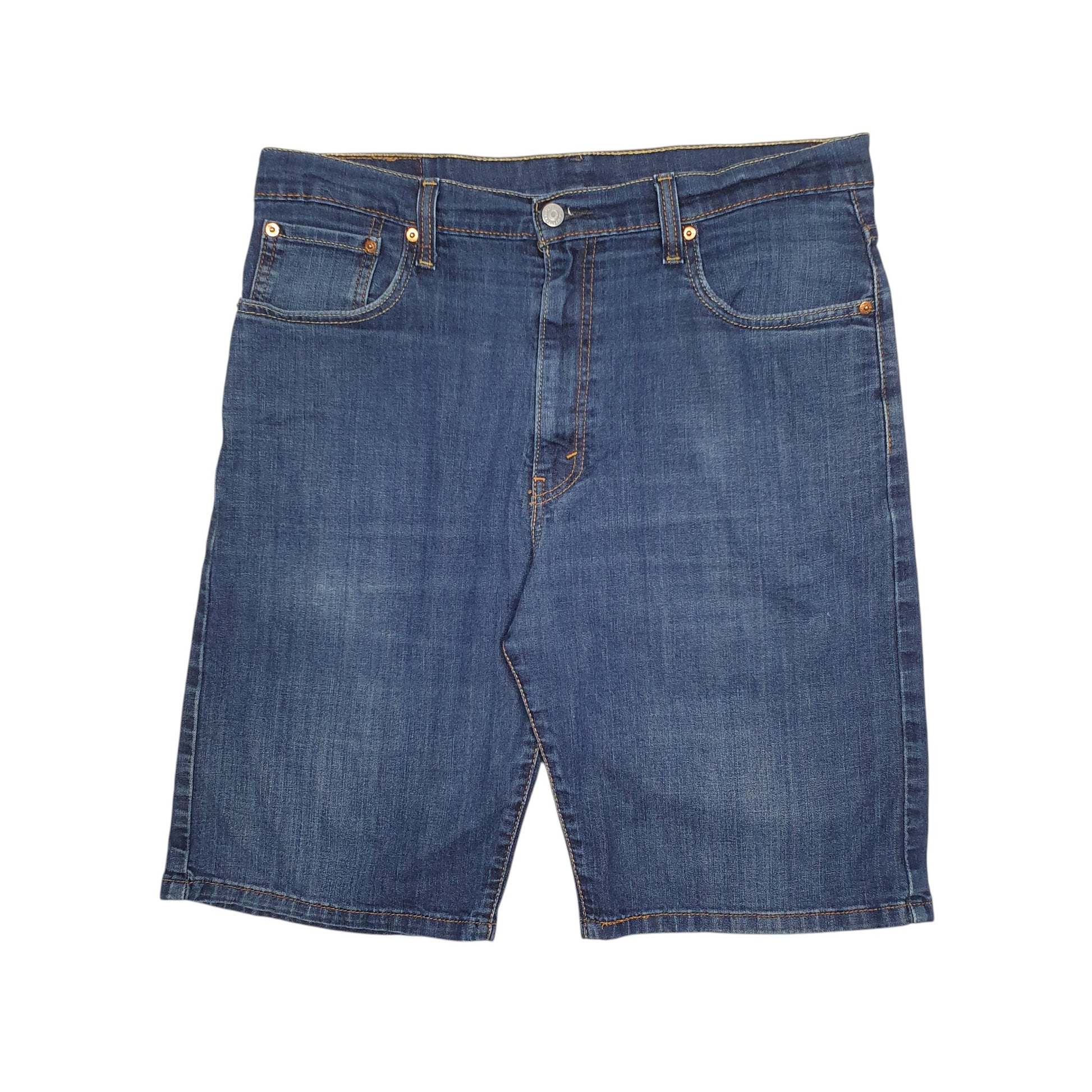 Mens Blue Levis 569 Stretch Denim Shorts