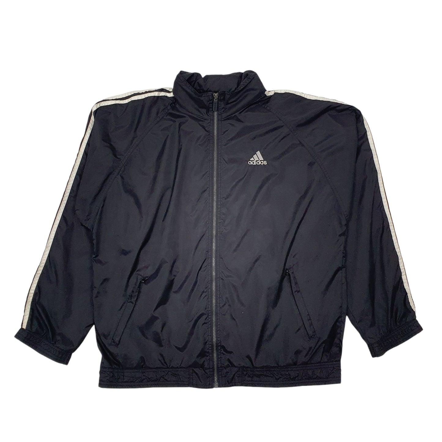Mens Black Adidas Vintage 90s Concealed Hood  Coat