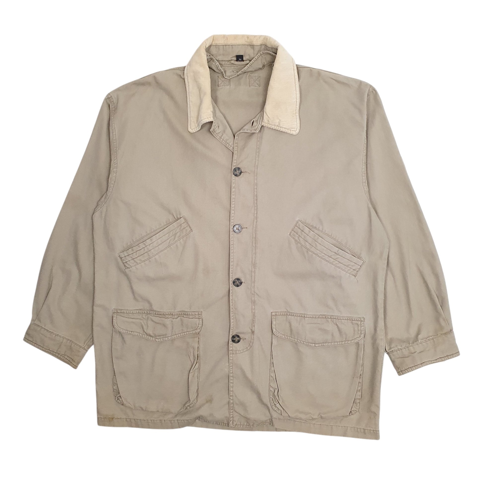 Mens Beige North Bay Apparel Vintage 00s Field Hunting  Coat