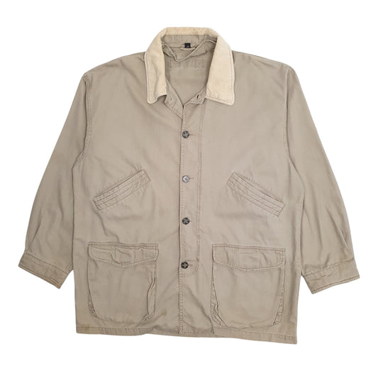 Mens Beige North Bay Apparel Vintage 00s Field Hunting  Coat