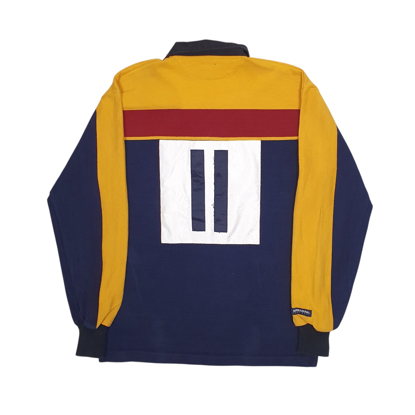 Mens Navy Barbarian Rugby Brebeuf Hoodie Polo Shirt