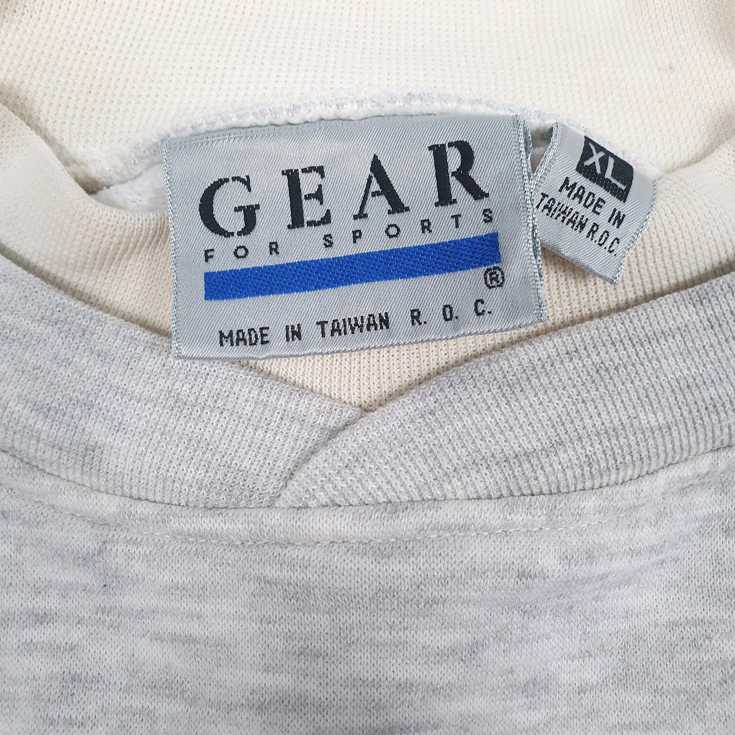 Mens Grey Gear Vintage 90s Crewneck Jumper