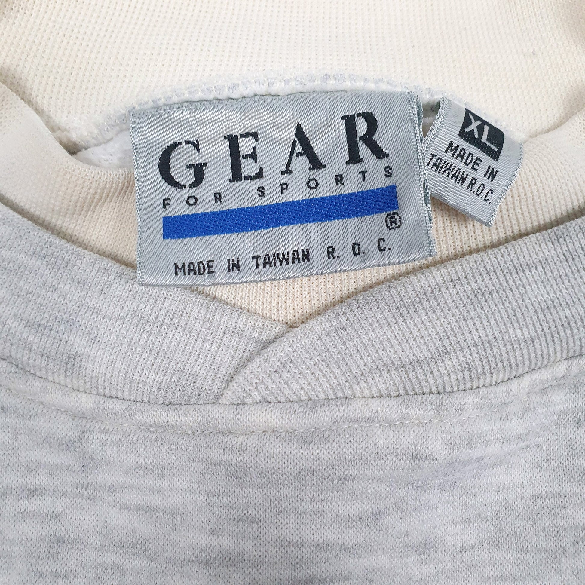 Mens Grey Gear Vintage 90s Crewneck Jumper