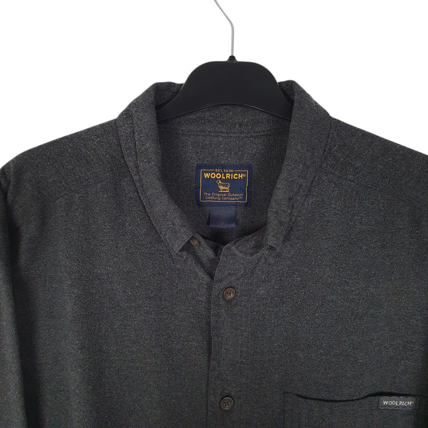 Mens Grey Woolrich Thick Chamois  Shirt