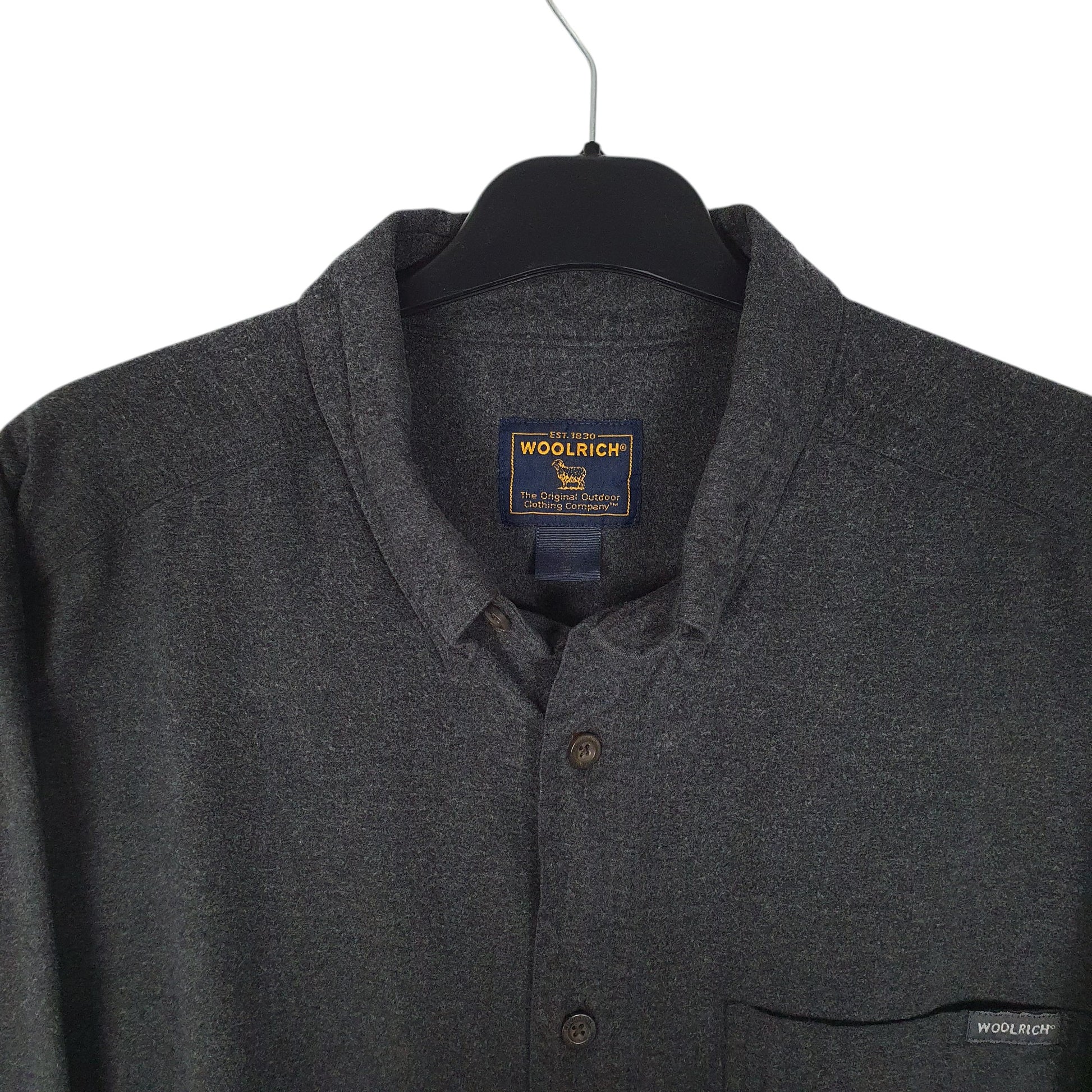 Mens Grey Woolrich Thick Chamois  Shirt