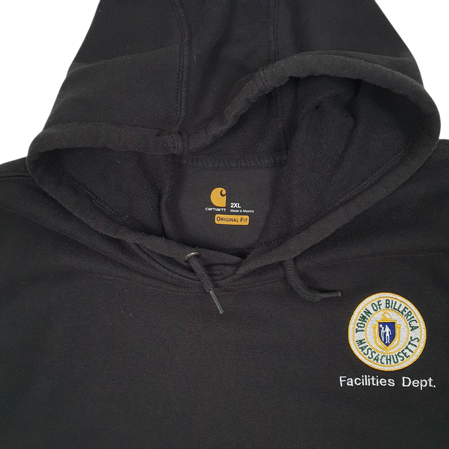 Mens Black Carhartt Billerica Massachusetts Hoodie Jumper