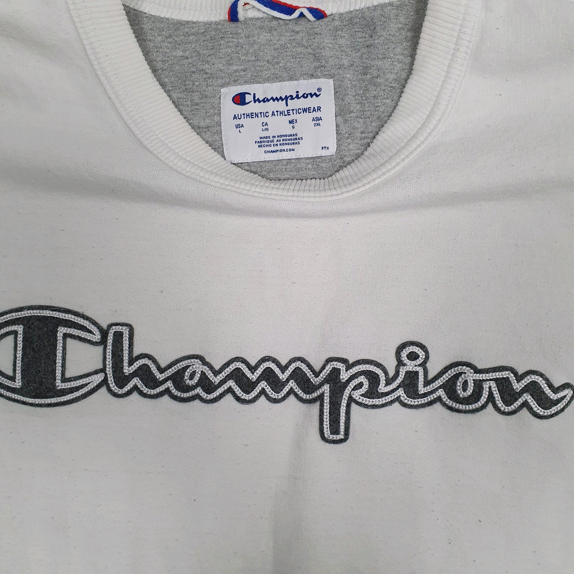 Mens White Champion  Crewneck Jumper