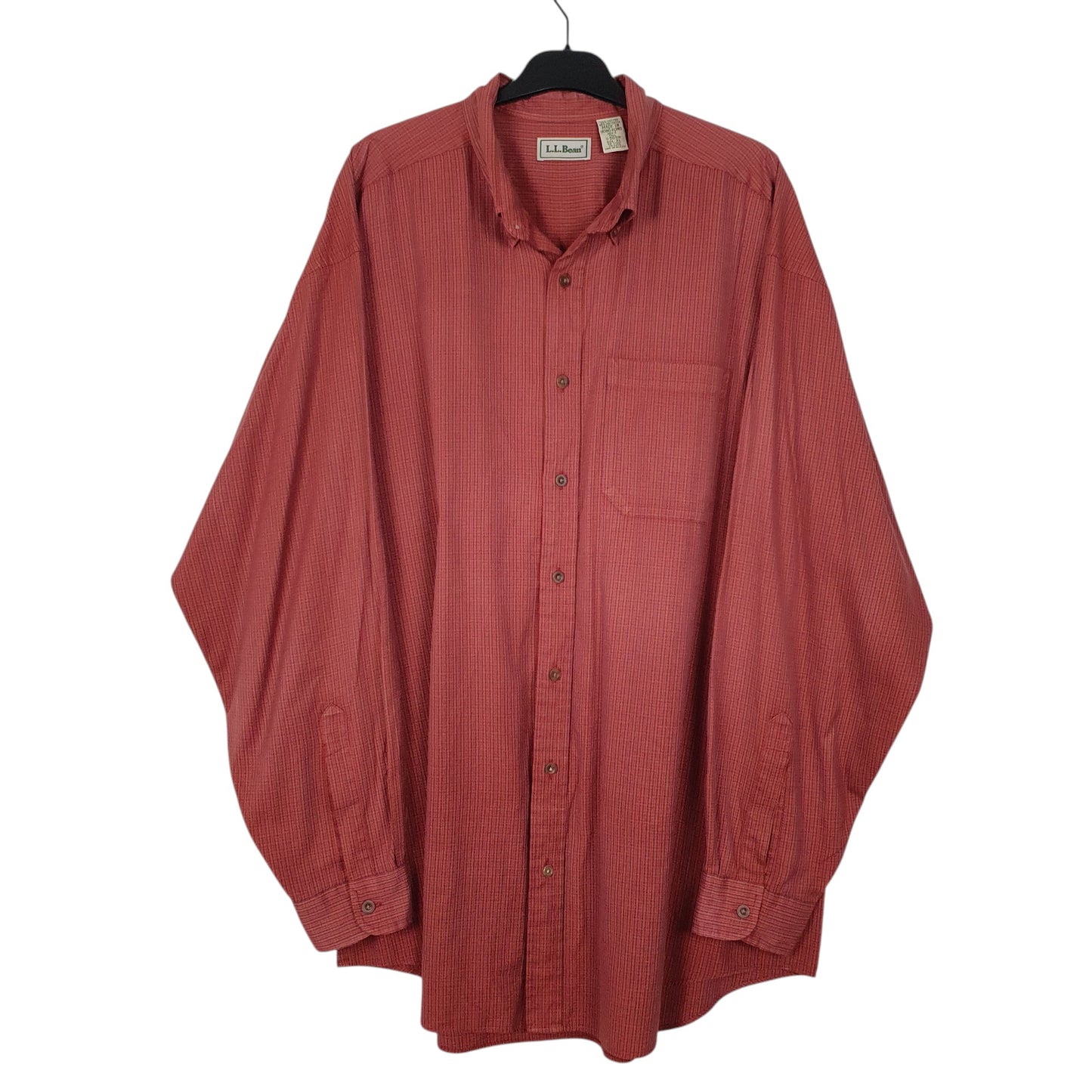 Mens Red L.L.Bean Vintage 90s Long Sleeve Shirt