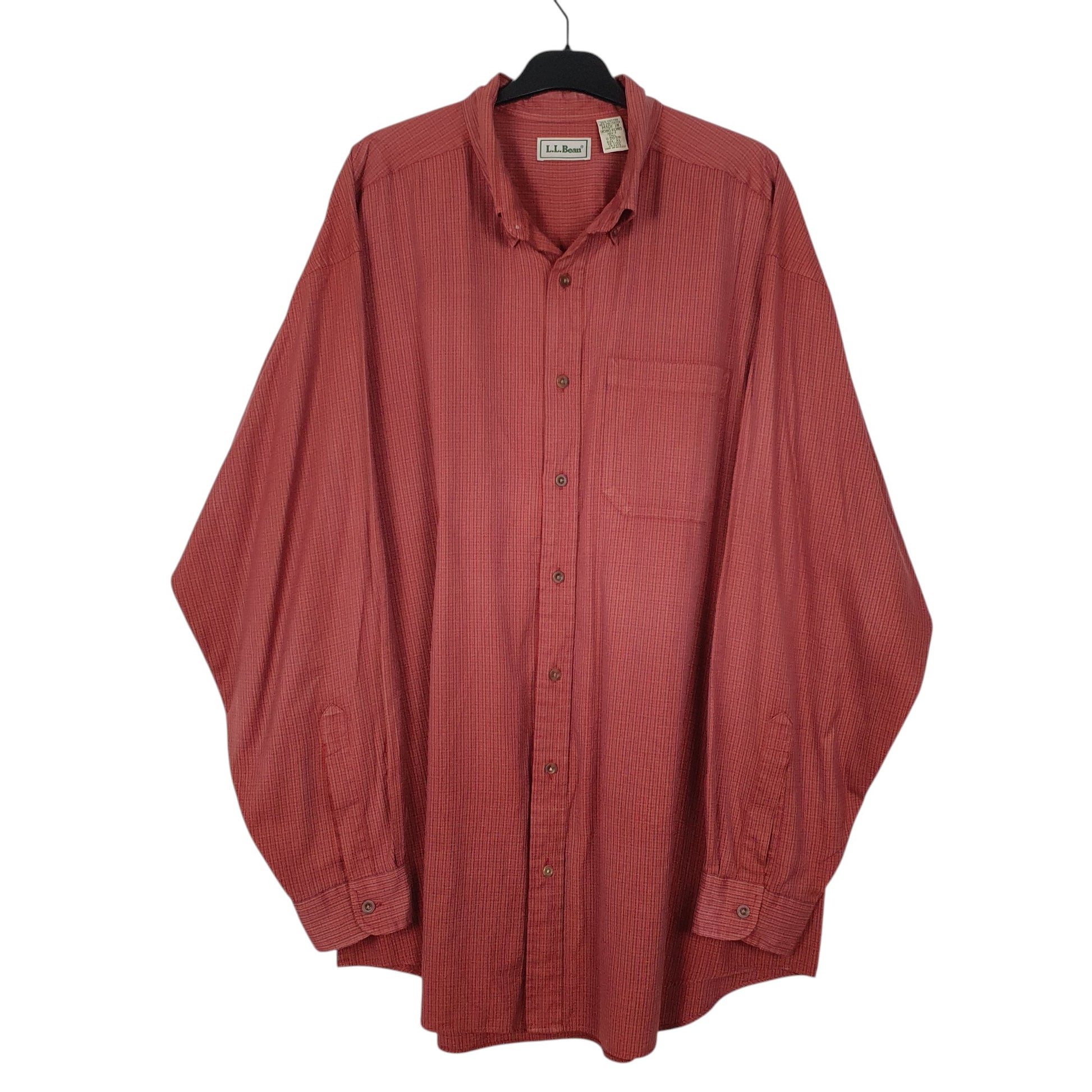 Mens Red L.L.Bean Vintage 90s Long Sleeve Shirt
