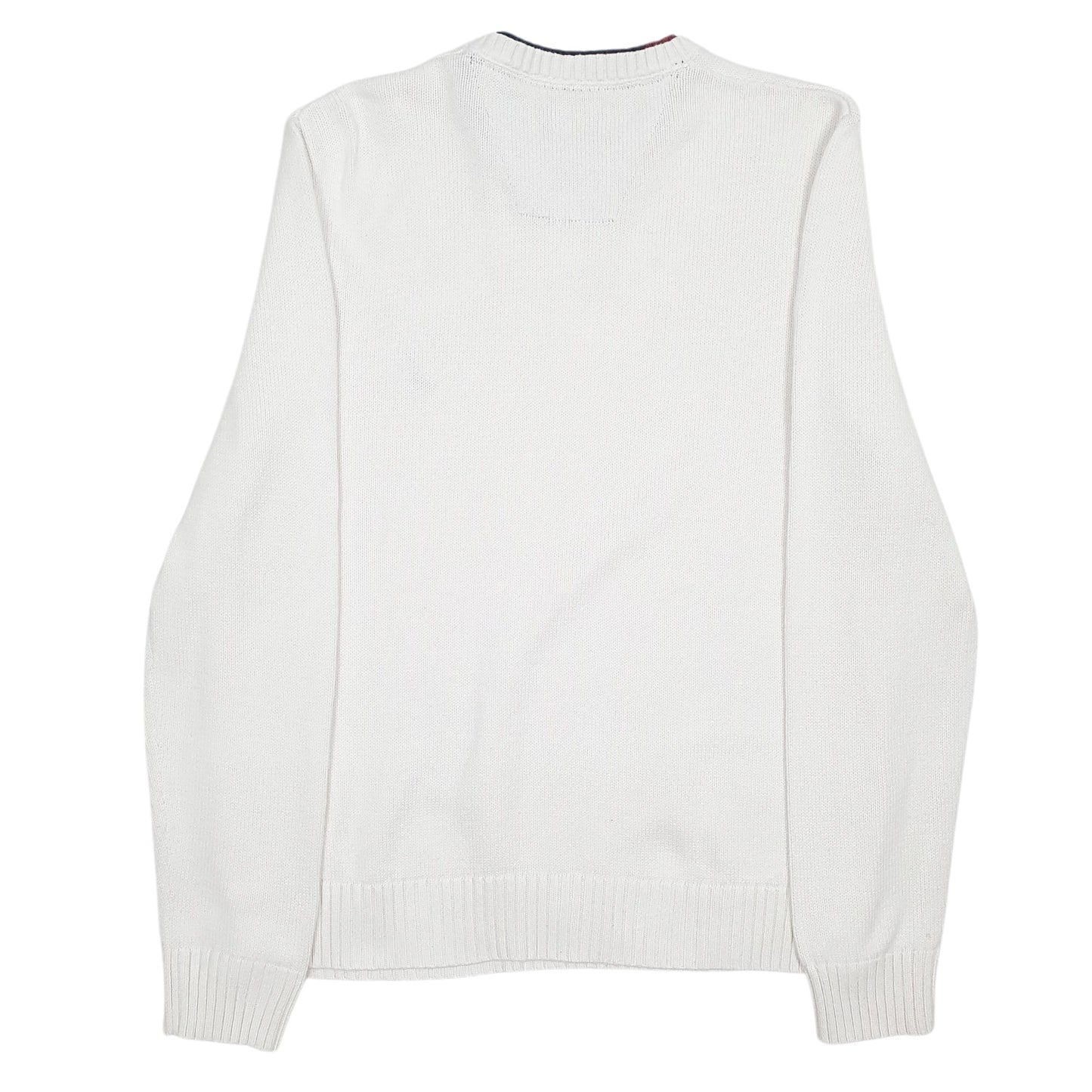 Mens White Nautica Knit Crewneck Jumper