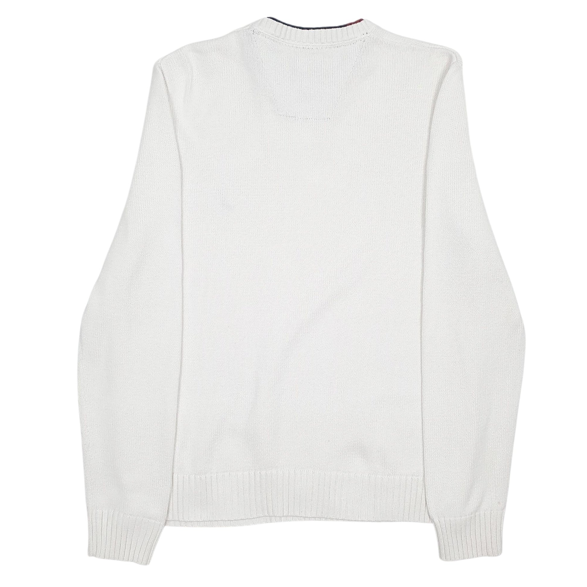 Mens White Nautica Knit Crewneck Jumper