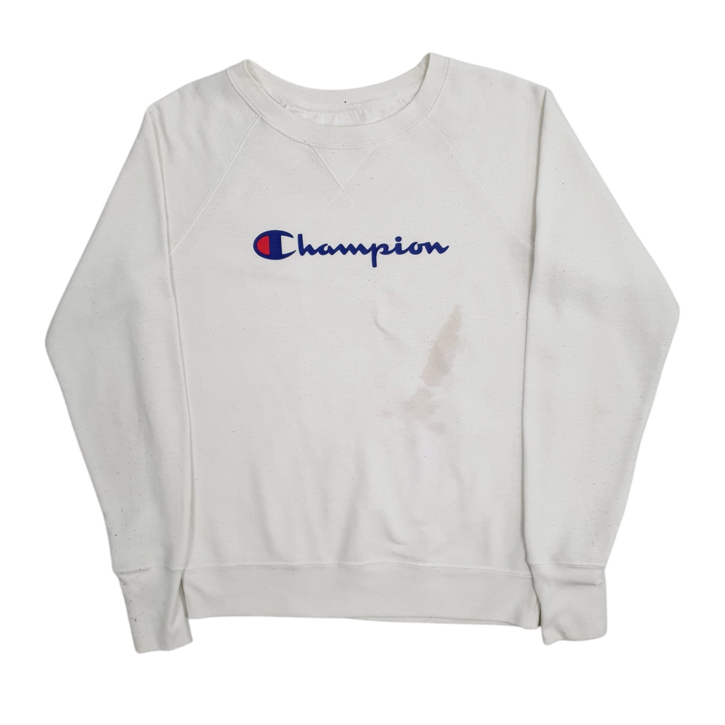 Mens White Champion  Crewneck Jumper