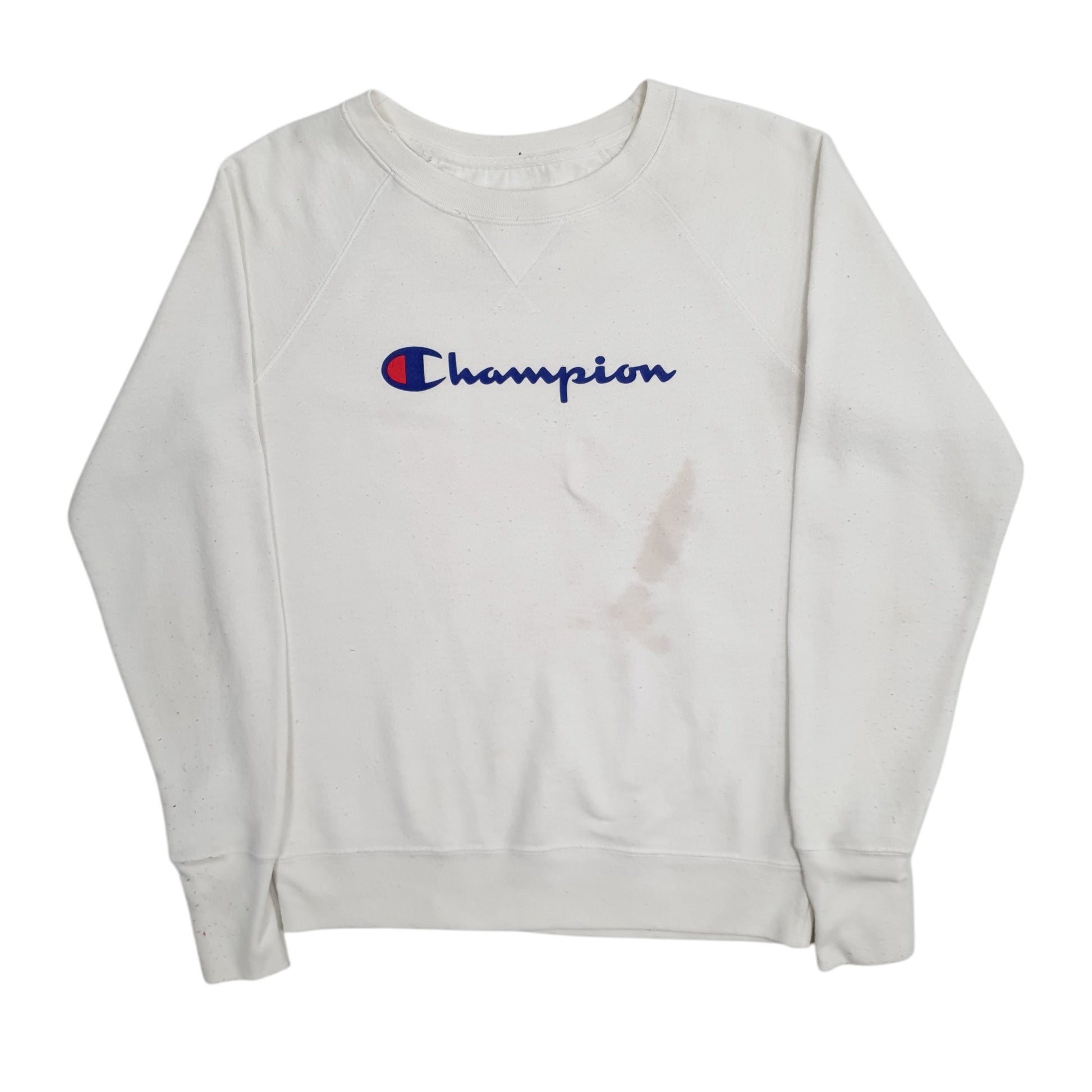 Mens White Champion  Crewneck Jumper