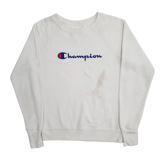 Mens White Champion  Crewneck Jumper
