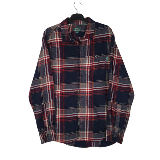 Mens Navy Woolrich Thick Flannel Long Sleeve Shirt