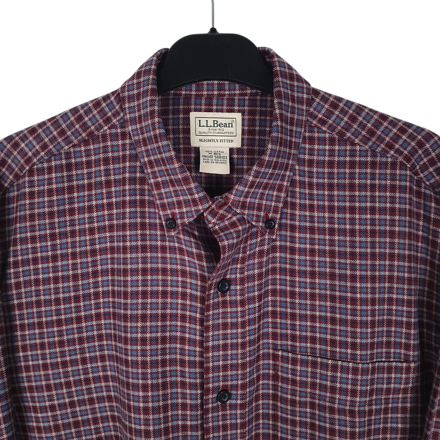 Mens Burgundy L.L.Bean Slightly Fitted  Shirt