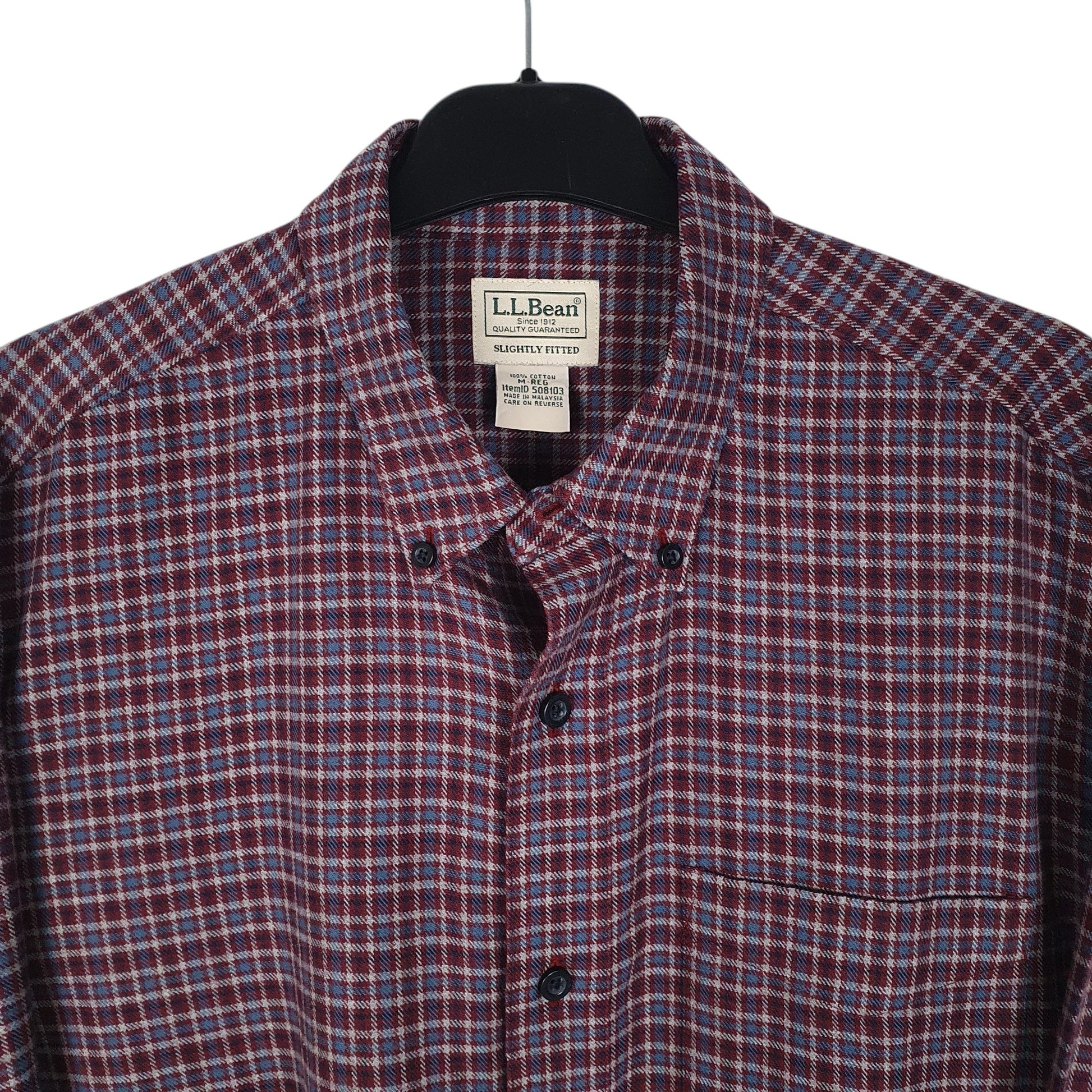 Mens Burgundy L.L.Bean Slightly Fitted  Shirt