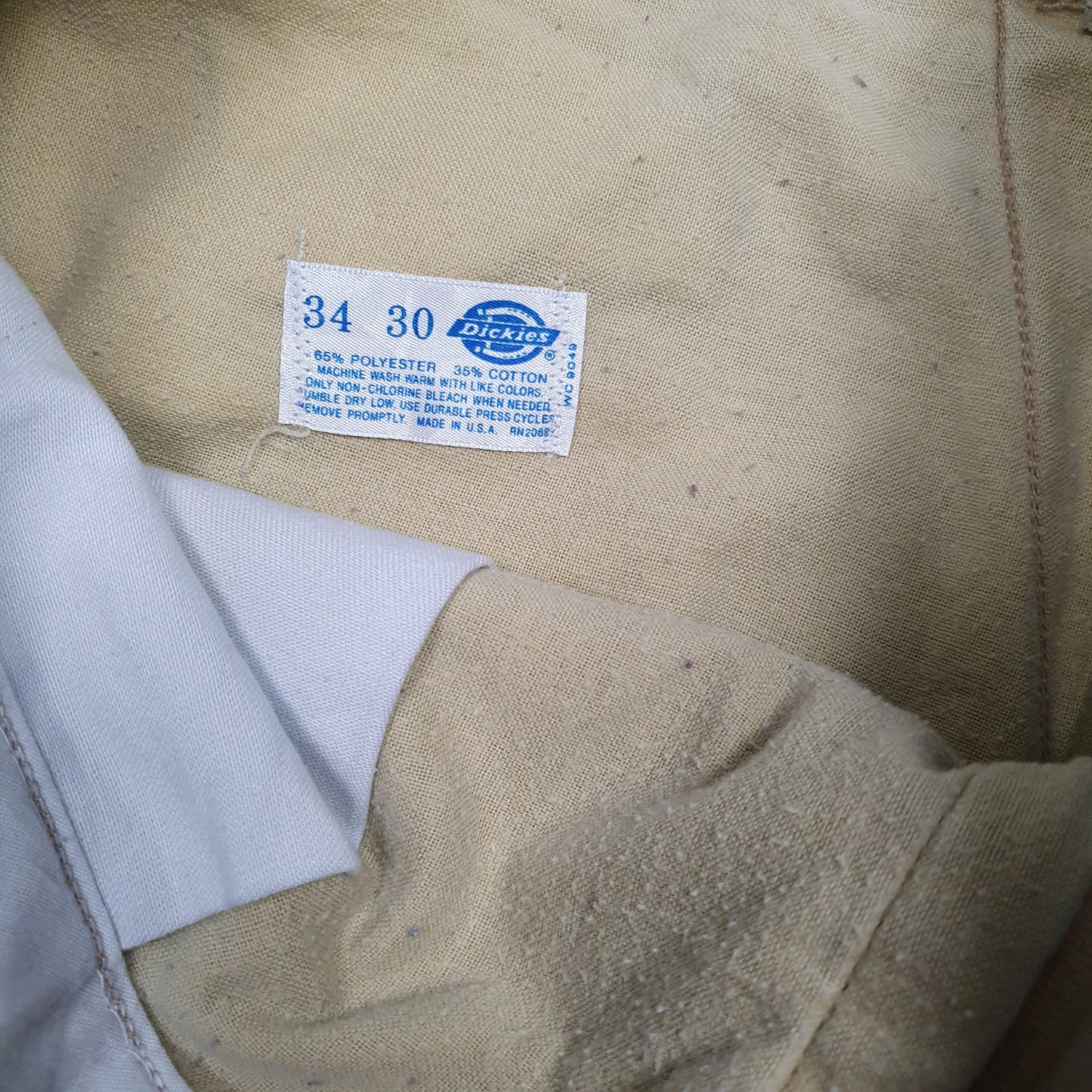 Mens Beige Dickies Vintage 90s Made In USA  Trousers