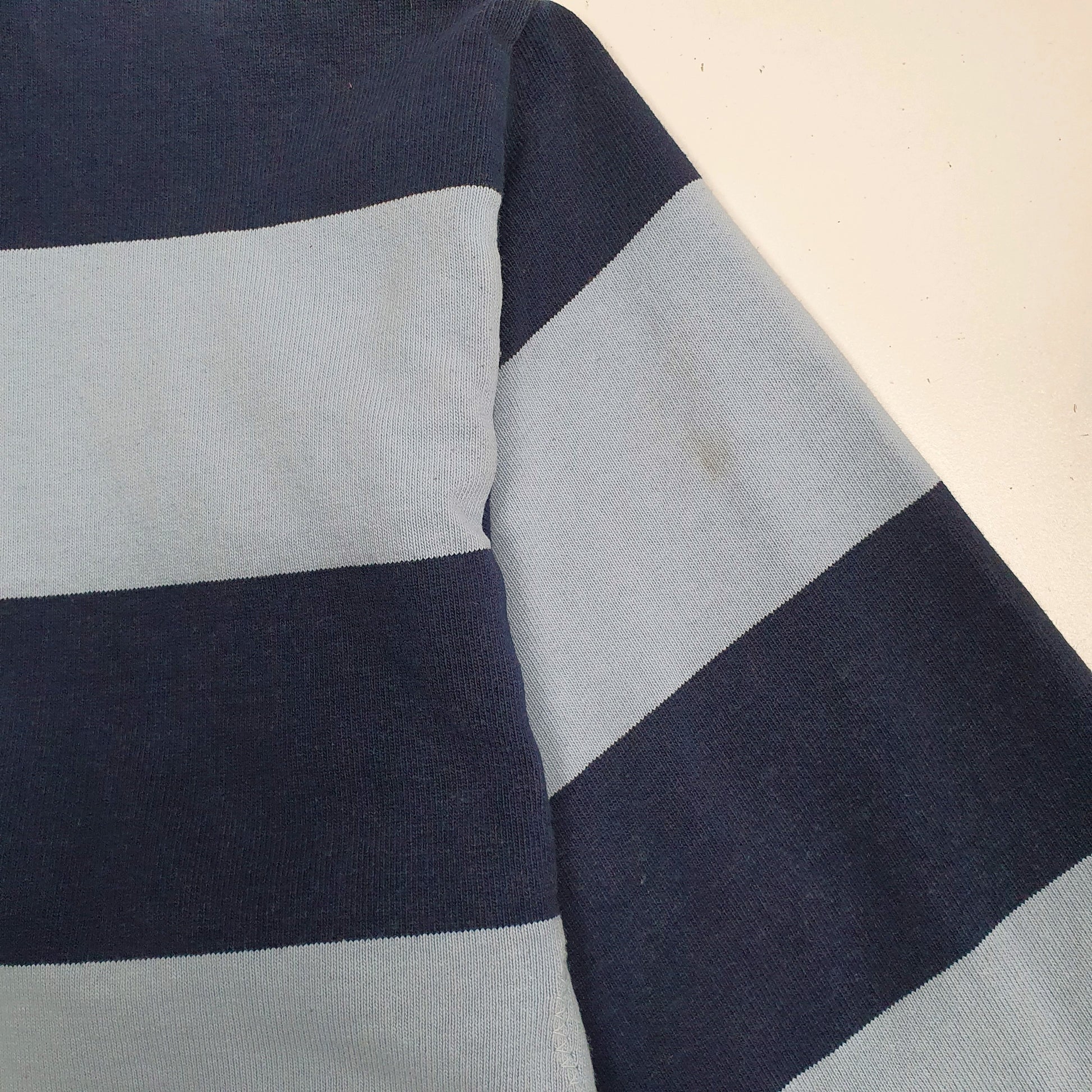 Mens Blue Barbarian Rugby Hoodie Polo Shirt