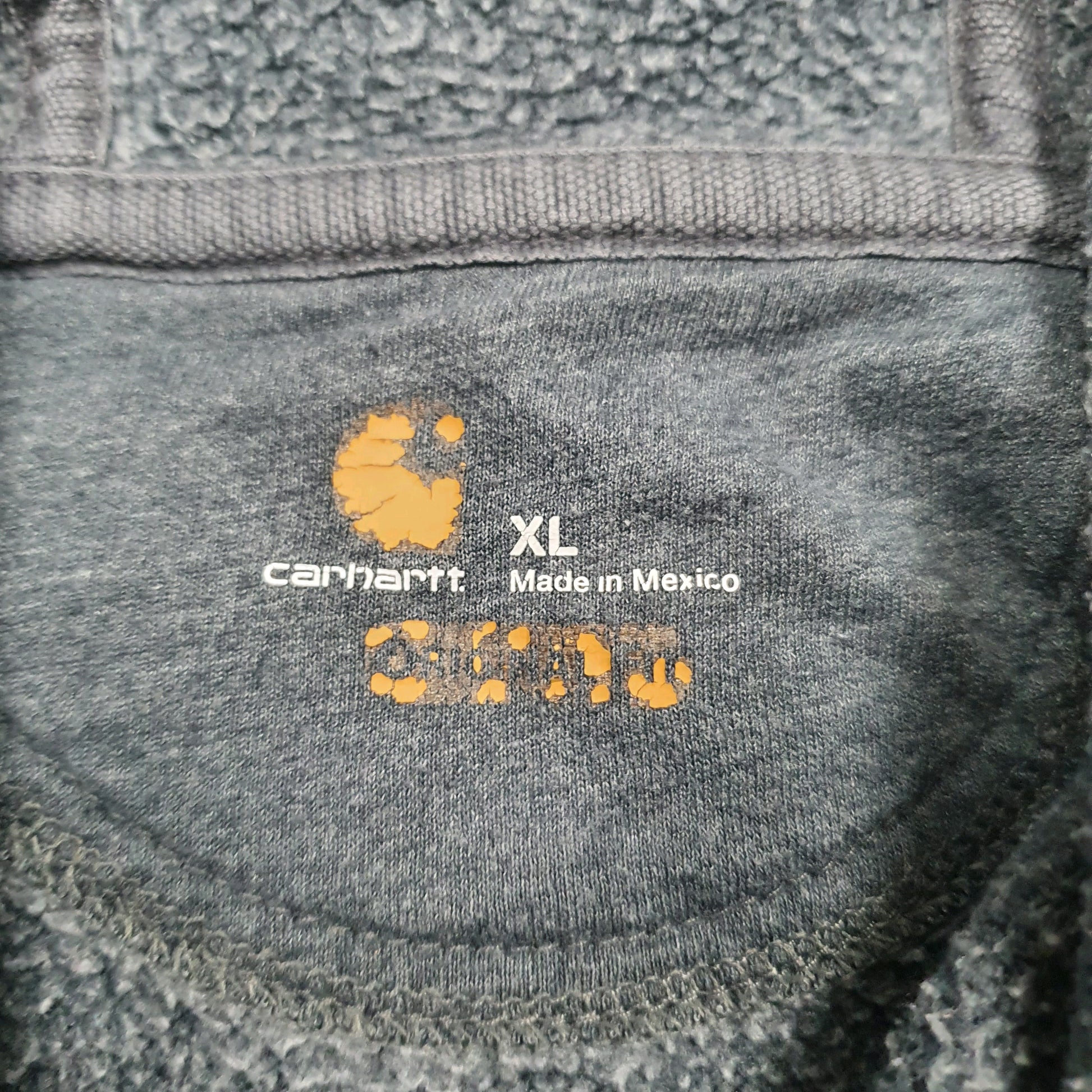 Mens Blue Carhartt Spellout Hoodie Jumper