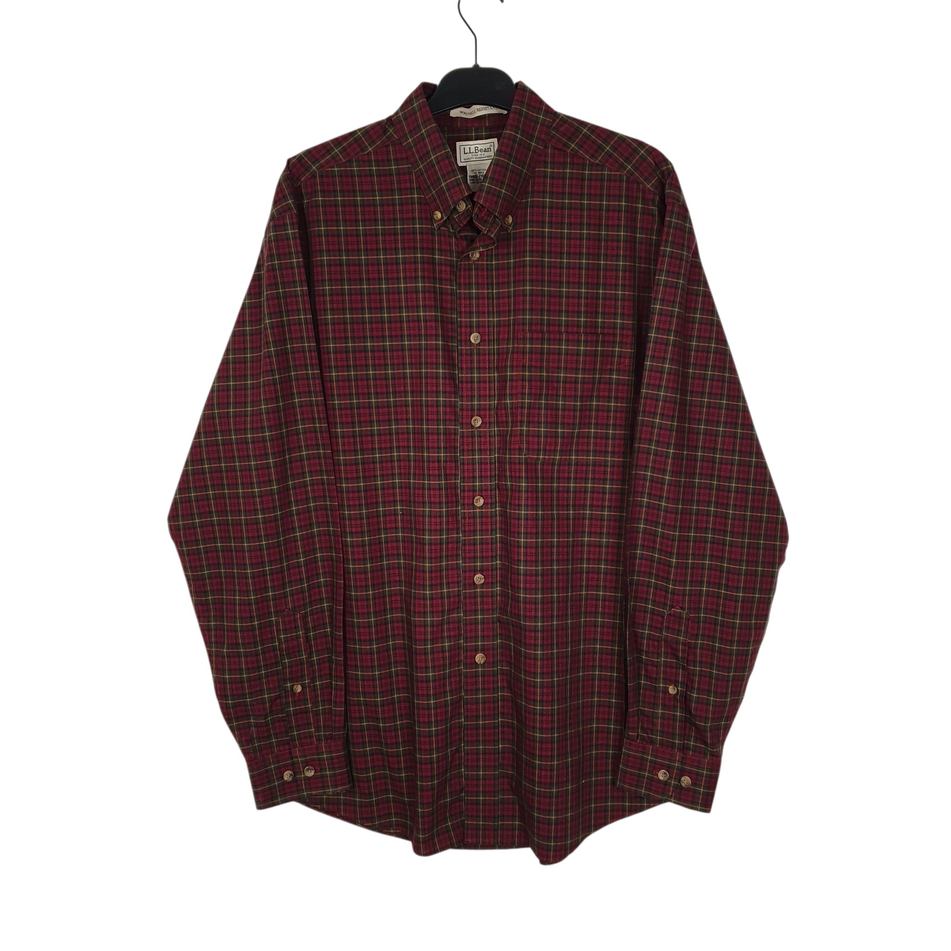 Mens Burgundy L.L.Bean  Long Sleeve Shirt