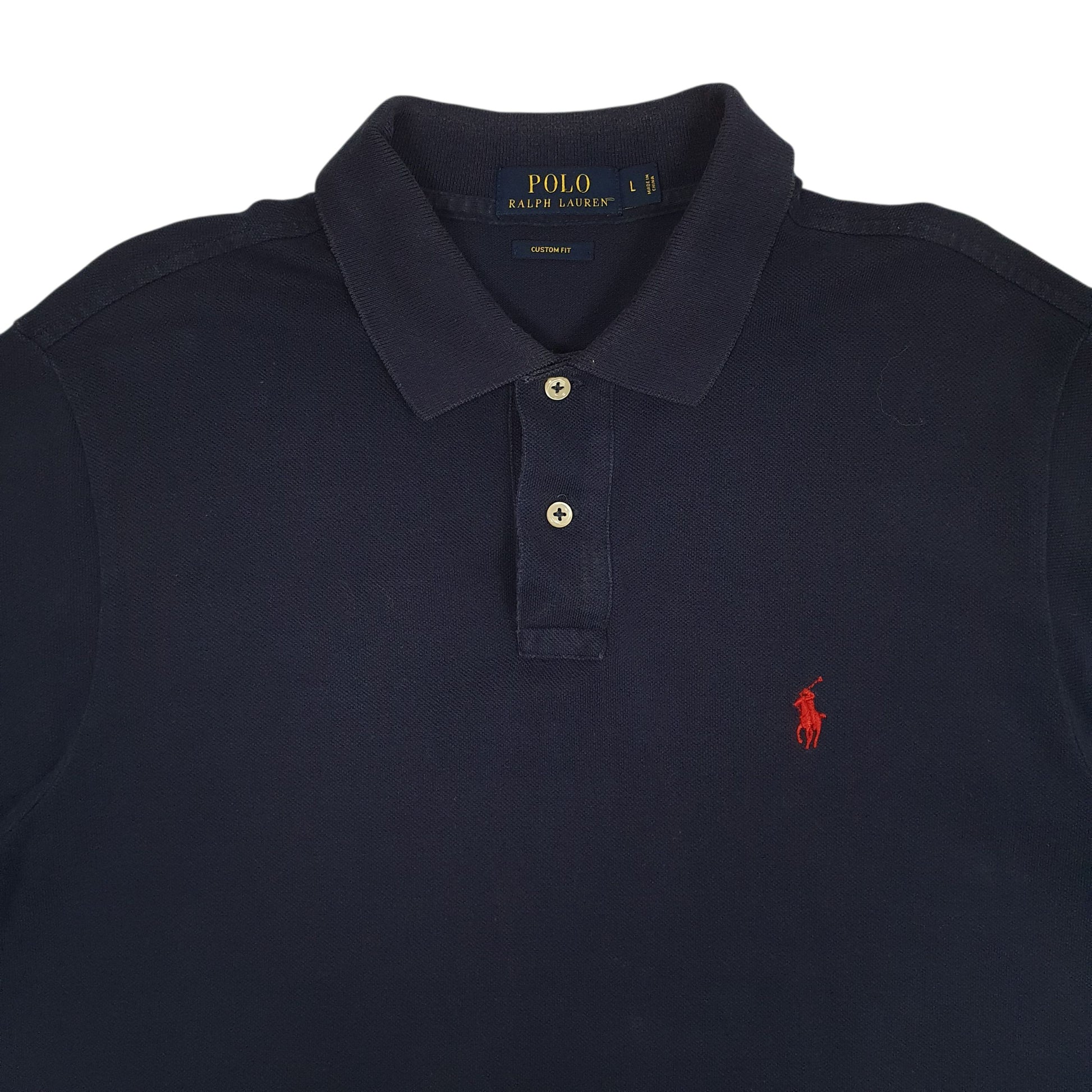 Mens Navy Polo Ralph Lauren Custom Fit  Polo Shirt