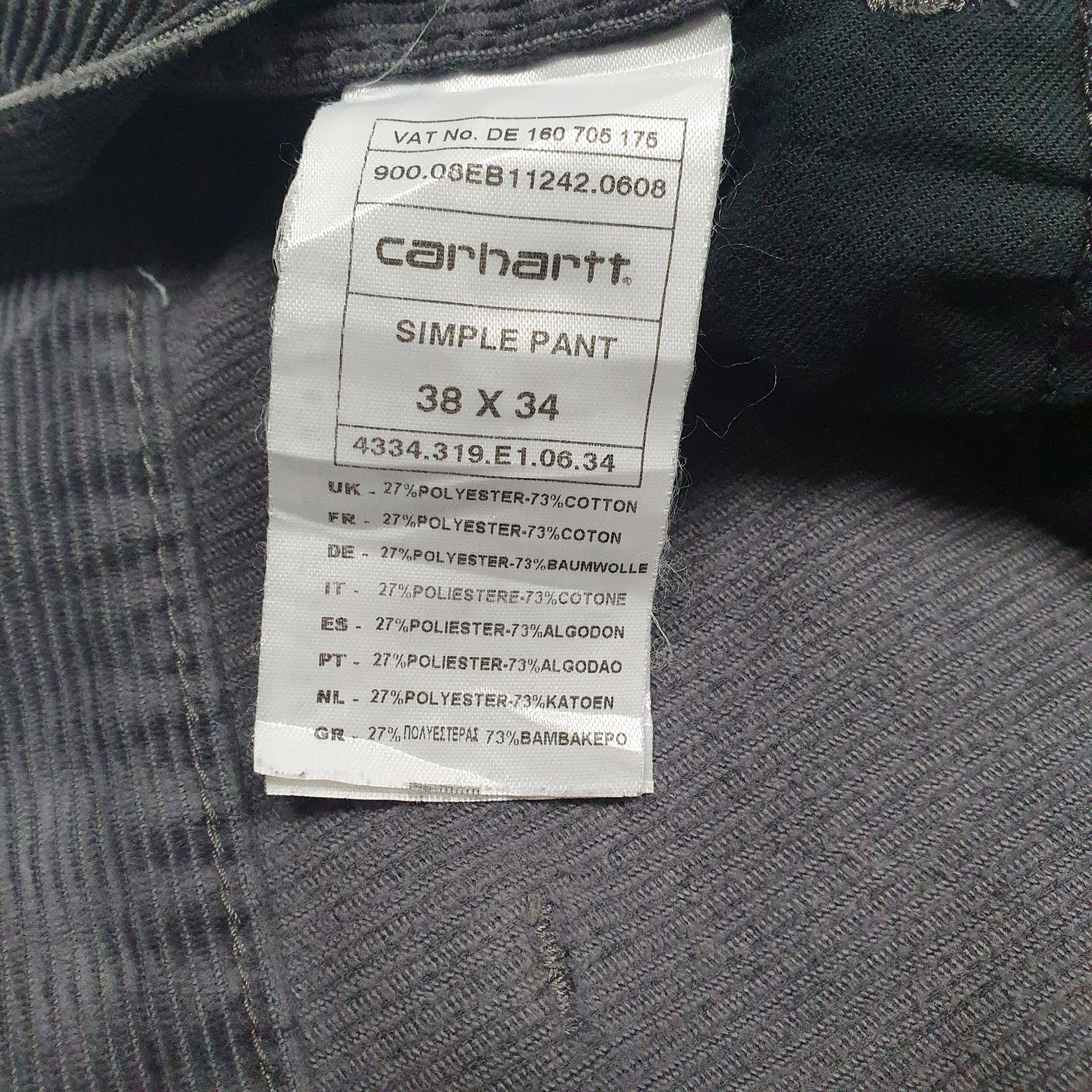 Mens Grey Carhartt   Trousers