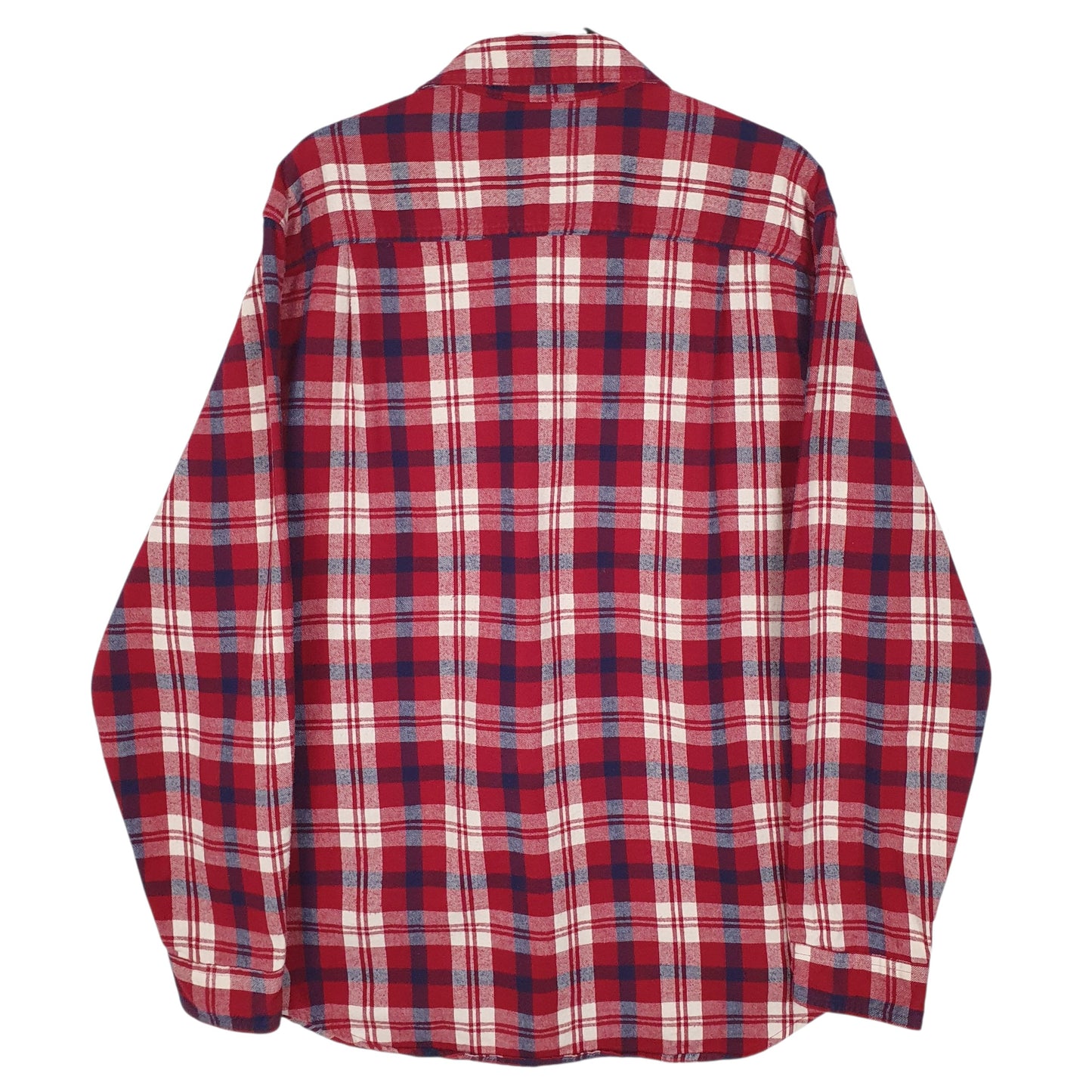 Mens Red L.L.Bean Flannel Plaid  Shirt