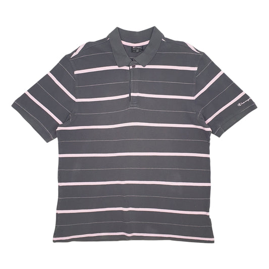 Mens Grey Champion  Short Sleeve Polo Shirt
