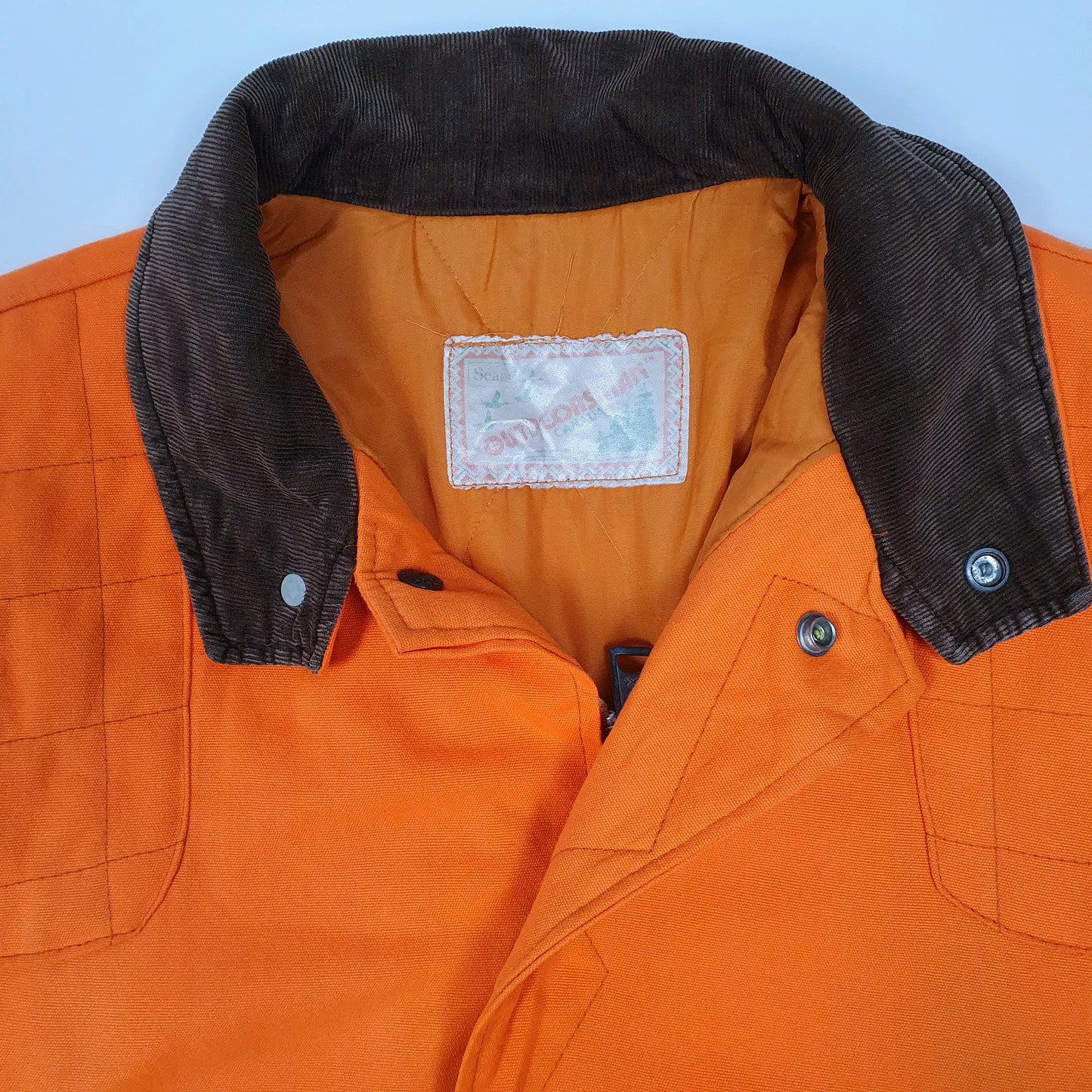 Mens Orange Sears Outdoorsman Canada Hunting  Coat
