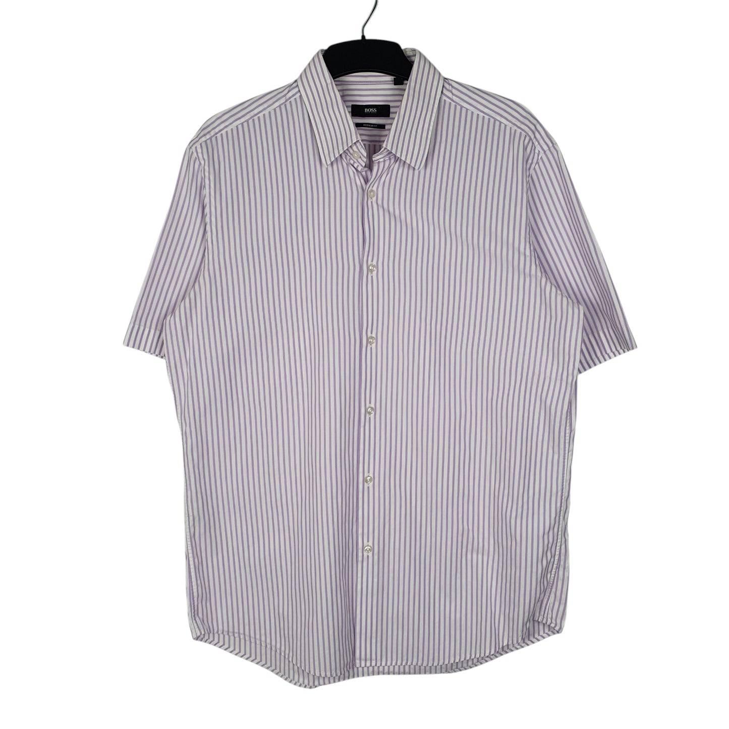 Mens Purple Hugo Boss  Short Sleeve Shirt