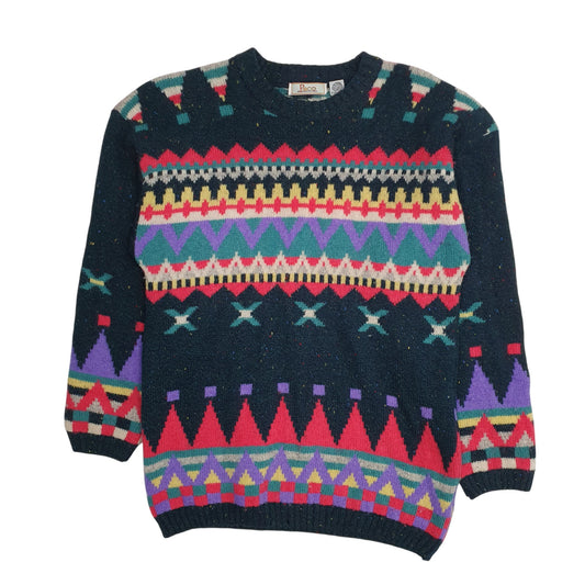 Mens Green Paco Vintage 90s Sweater Crewneck Jumper