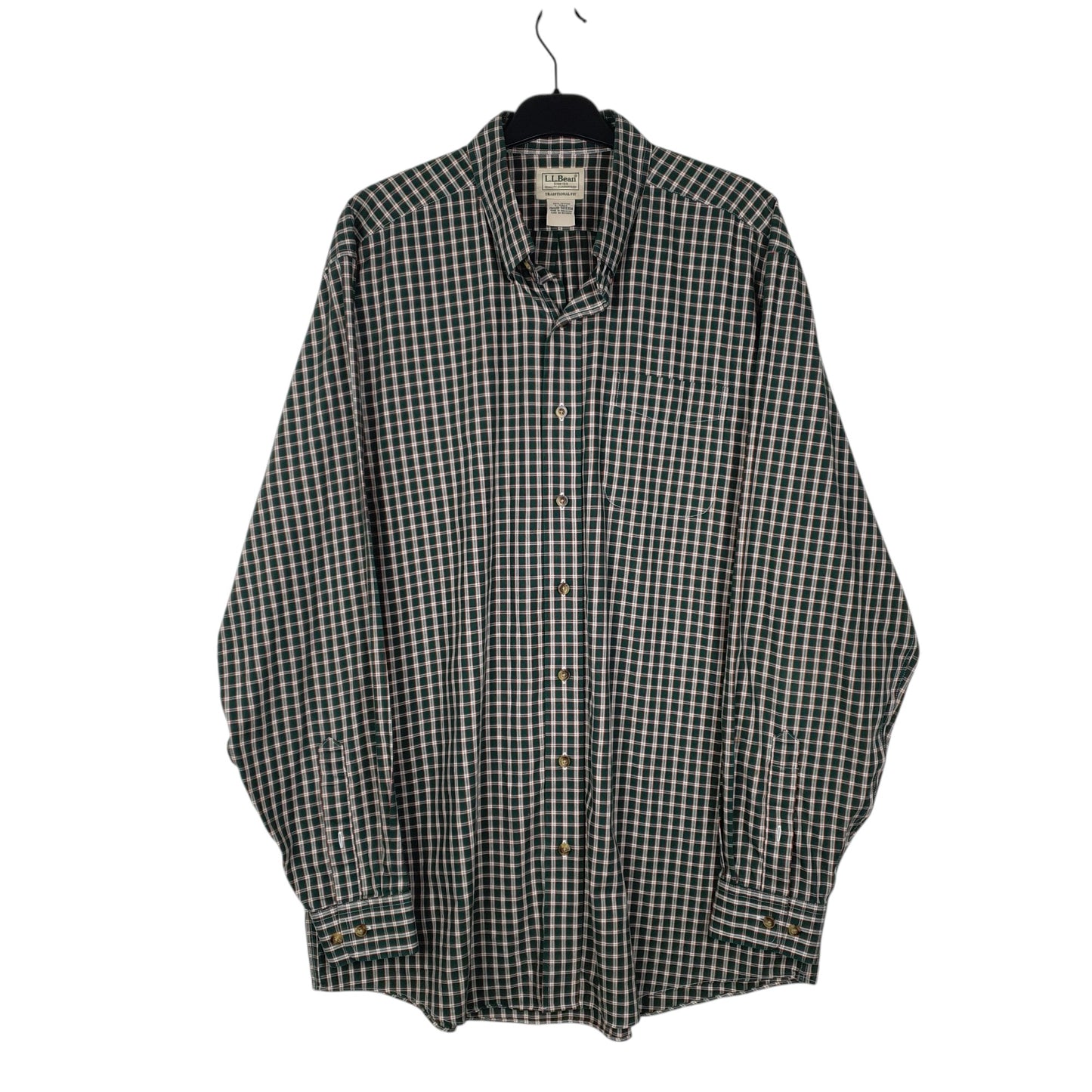 Mens Green L.L.Bean  Long Sleeve Shirt
