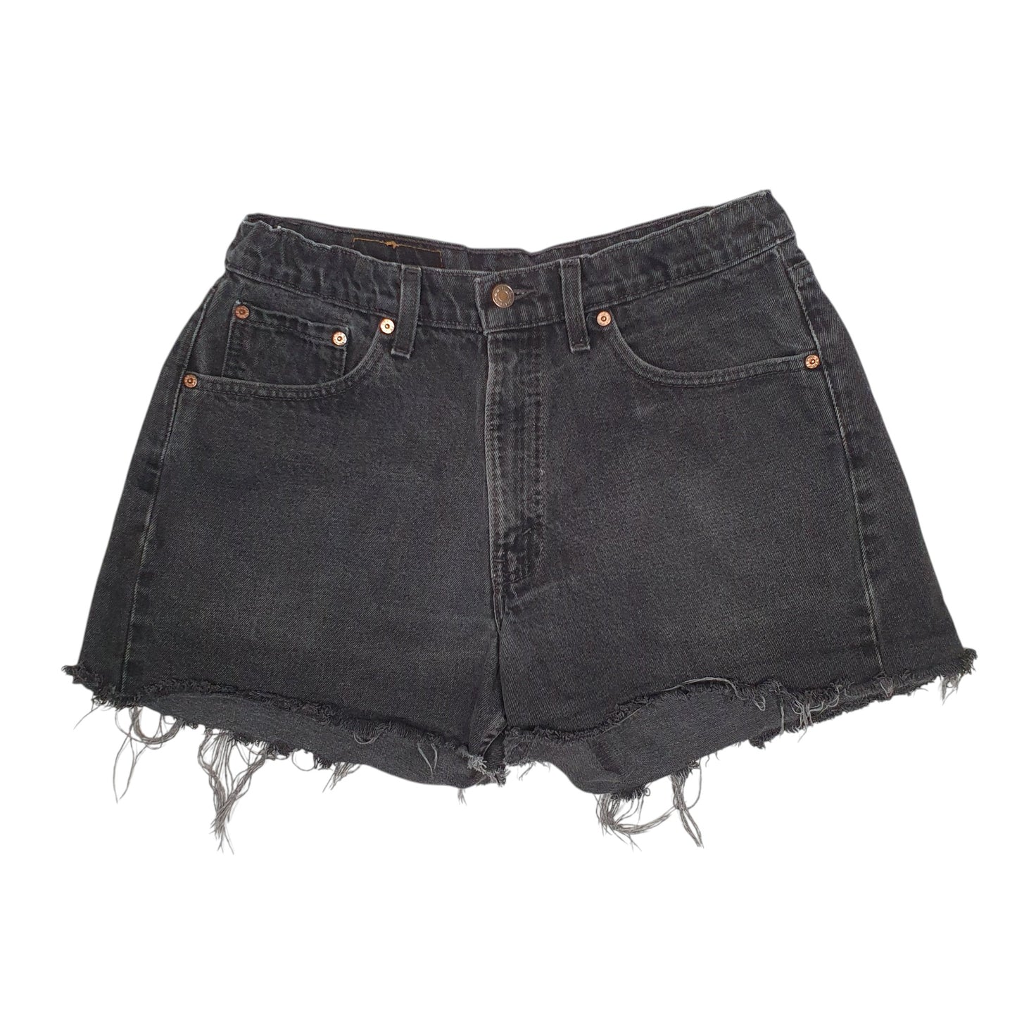 Womens Black Levis 565 Vintage 90s Made In USA Cut Off Denim Shorts