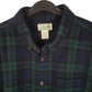 Mens Navy L.L.Bean Thick Flannel Plaid  Shirt
